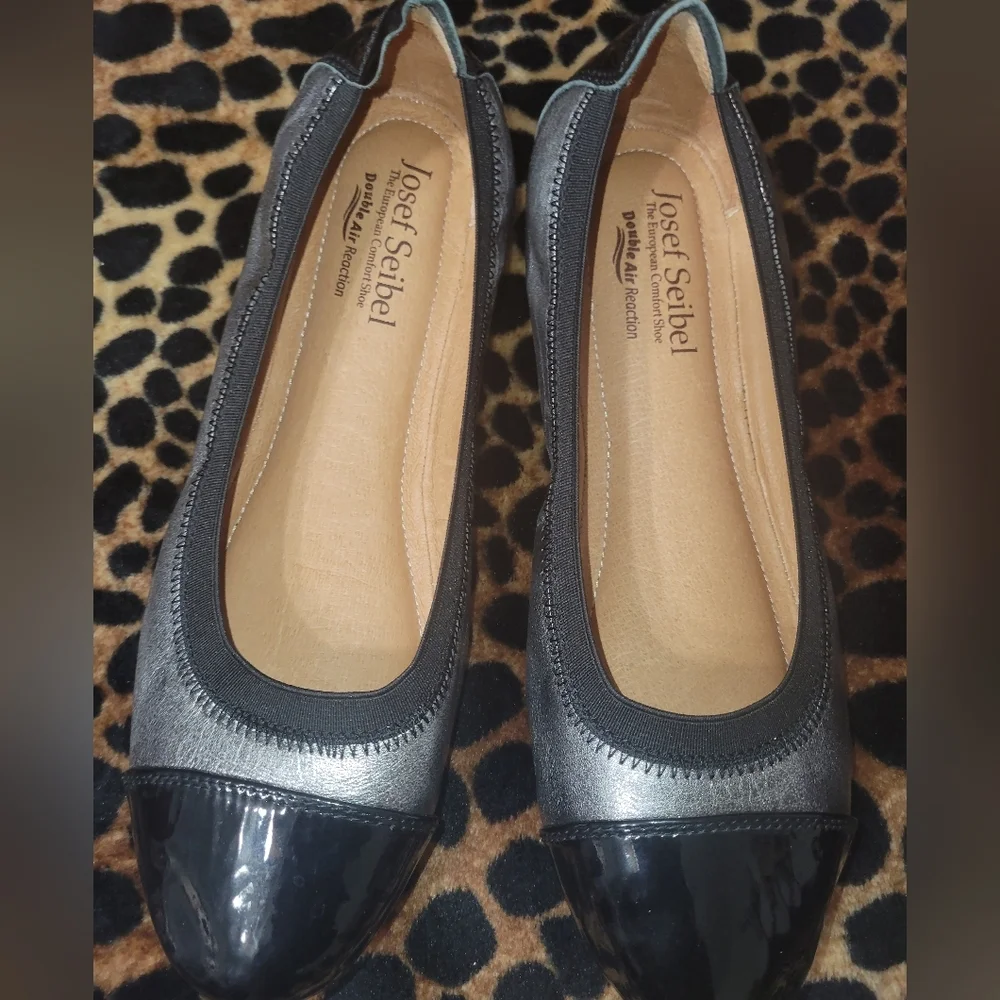 Josef Seibel Women's Black and Gray Shoes Size # 8